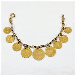 21k Gold Vtg US Coins Liberty Eagle Engraved Love Token 7